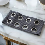 Bandeau cheveux EyeLoom gris anthracite en gros plan détail matière.