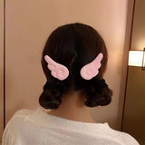 Barrette cheveux mignonne ailes d’ange rose – coiffure longue vue arrière