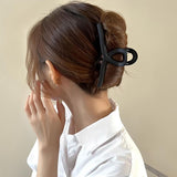 Pince cheveux – coiffure soignée avec accessoire noir
